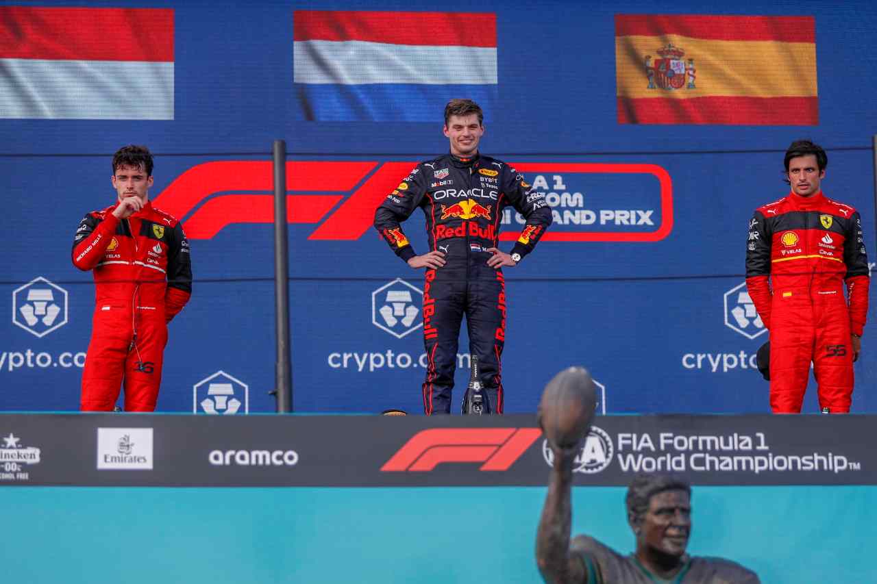 Verstappen e i piloti Ferrari