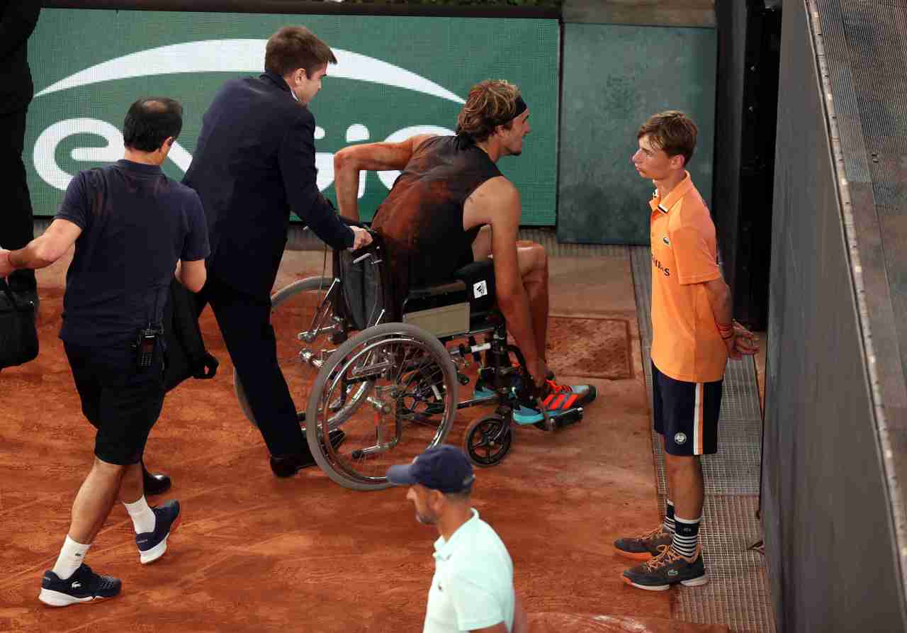 Alexander Zverev infortunio