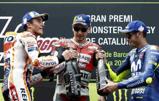 Rossi Marquez e Lorenzo