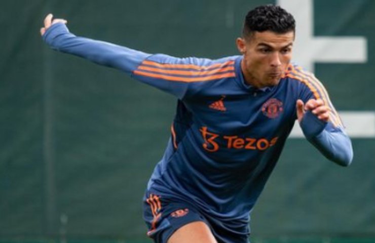 Cristiano Ronaldo durante un allenamento