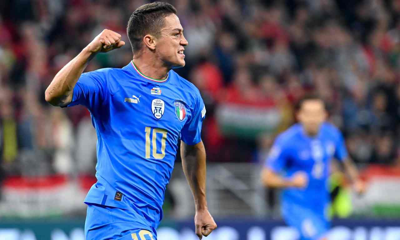 Giacomo Raspadori con la maglia della Nazionale [Credit: ANSA] 