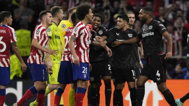 Un'immagine del tesissimo finale tra Bayer Leverkusen e Atletico Madrid [Credit: LaPresse] - Sportitalia