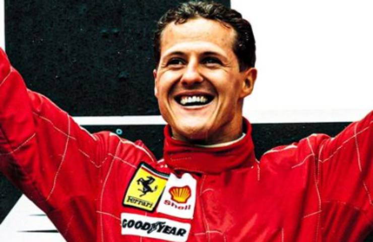 Michael Schumacher durante una vittoria con la Ferrari