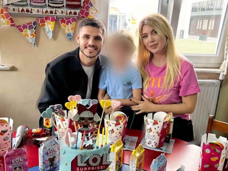 Mauro Icardi e Wanda Nara al compleanno della figlia Isabella [Credit: Instagram] - Sportitalia