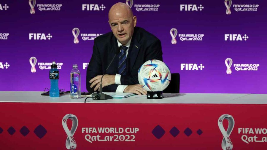 Il presidente Fifa Gianni Infantino nella conferenza pre Mondiale [Credit: ANSA] - Sportitalia.com