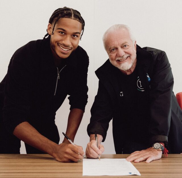 Cajuste e il presidente del Napoli De Laurentiis Esclusiva