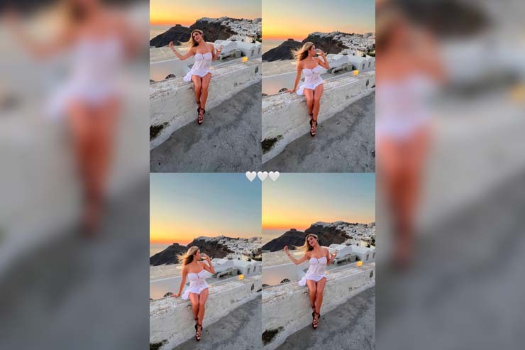 Kayla Simmons, scatti a ripetizione al tramonto: web in tilt