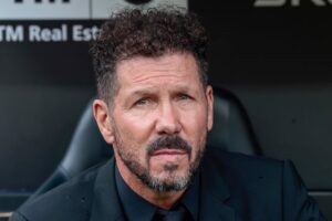 Diego Simeone, allenatore dell'Atletico Madrid. Stasera in Champions League contro il Barcellona