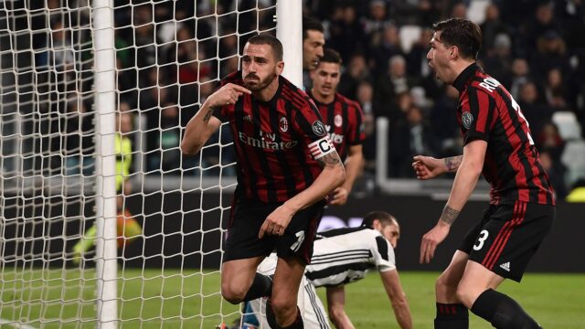 Bonucci esultanza Juventus-Milan