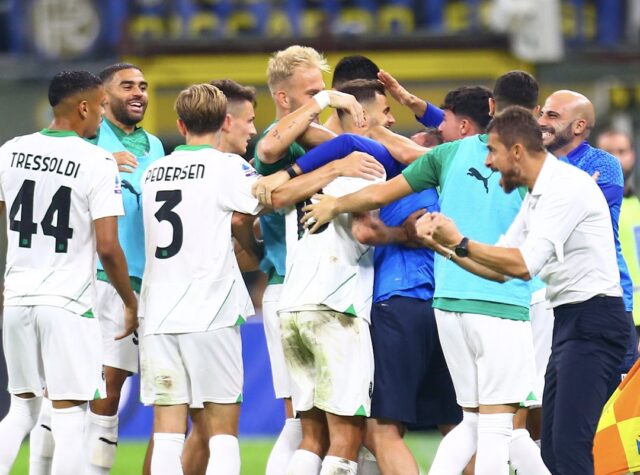 Esultanza Sassuolo, vs Inter