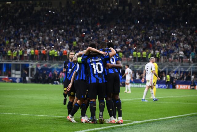 Inter, esultanza Champions League contro il Benfica