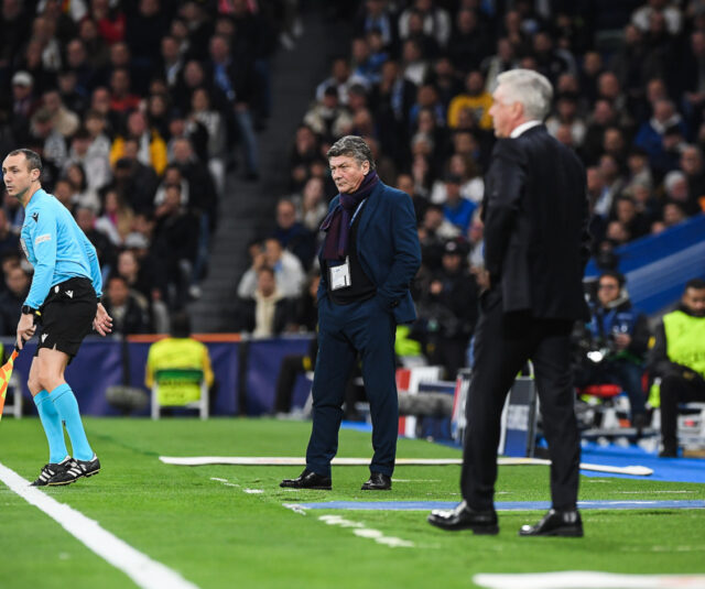 Mazzarri e Ancelotti durante Real Madrid-Napoli