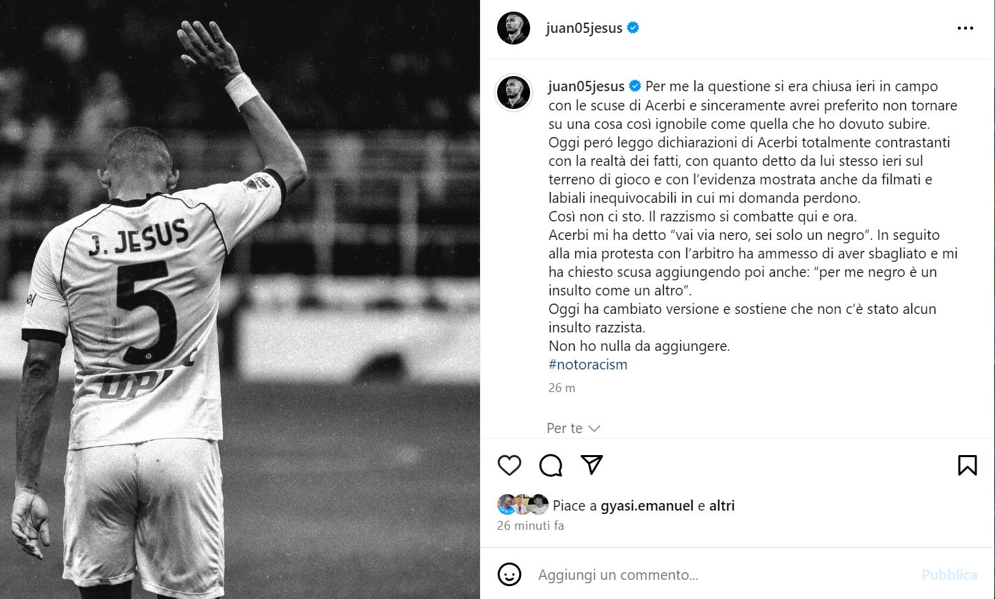 Napoli Juan Jesus post