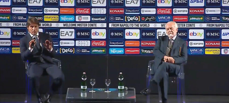 Napoli presentazione Conte e De Laurentiis