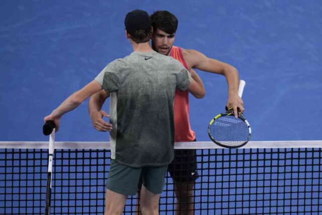 Alcaraz e Sinner al termine del match