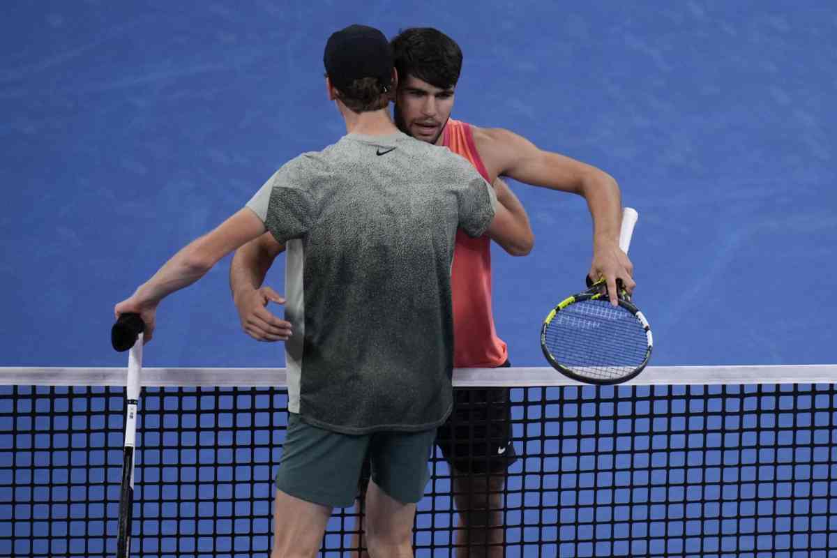 Alcaraz e Sinner al termine del match