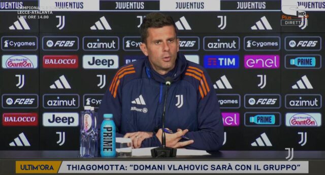 Thiago Motta, allenatore della Juventus, in conferenza stampa