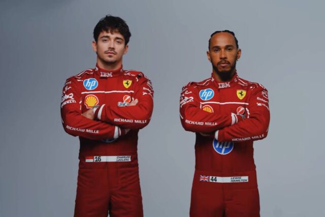 Leclerc Hamilton Ferrari