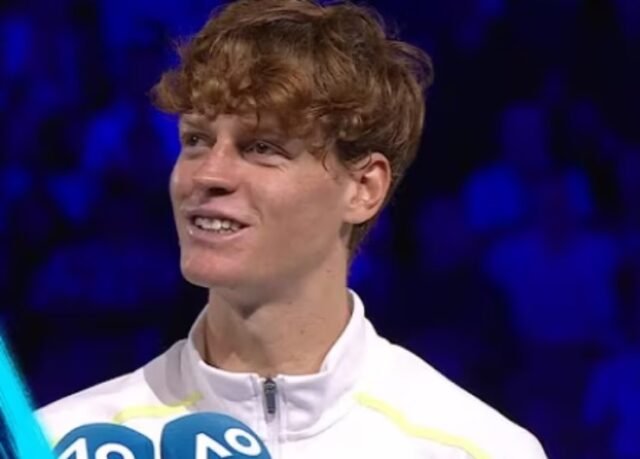Sinner intervistato dopo aver vinto gli Australian Open