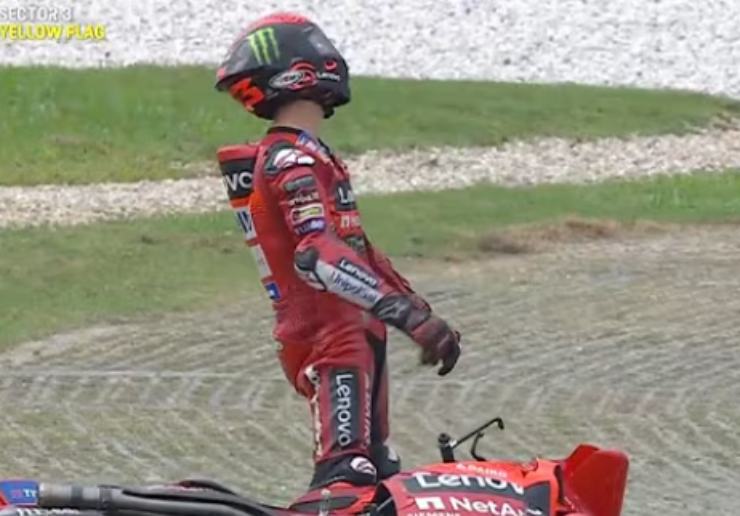 Bagnaia dopo un Gran premio