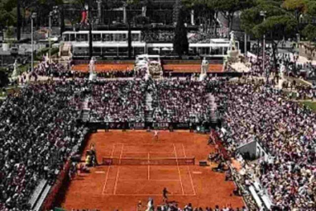 Foro Italico: vista dall'alto campo degli Internazionali di Roma