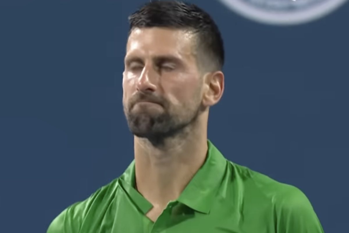 Djokovic nel match contro Musetti