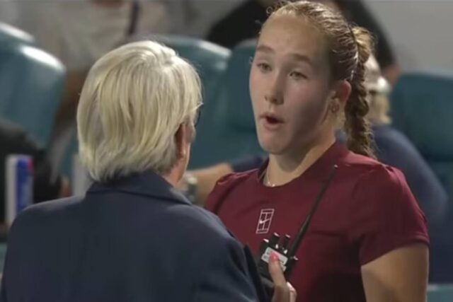 Andreeva durante una partita