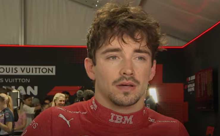 Leclerc intervistato dopo un Gran premio