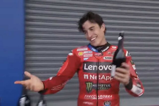 Marquez fa festa ai box Ducati