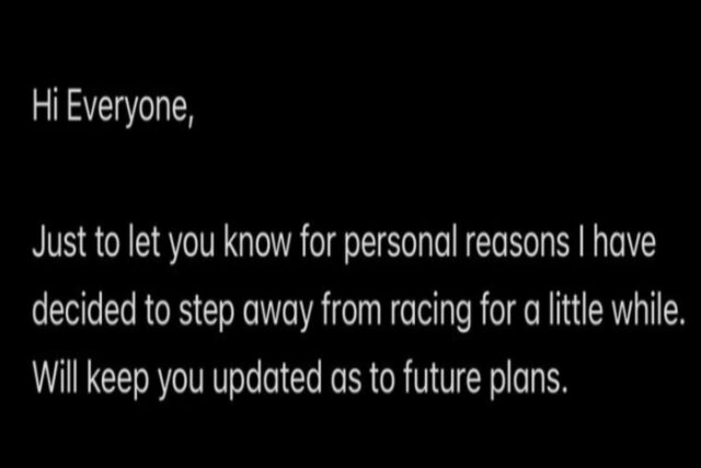 Il pilota si ritira dal Mondiale: l'annuncio ufficiale