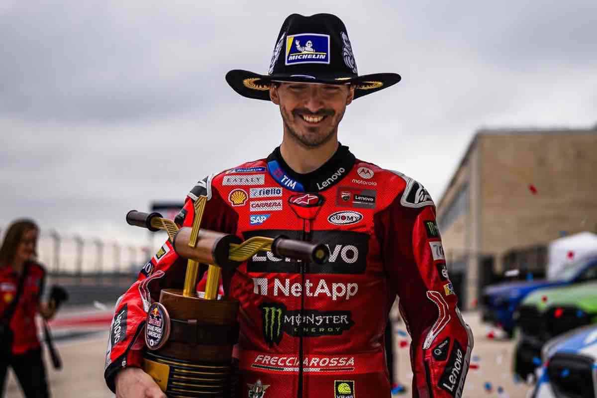 Bagnaia dopo la vittoria ad Austin