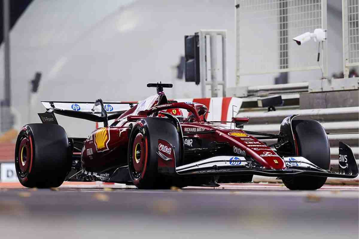 Ferrari in pista in Bahrain