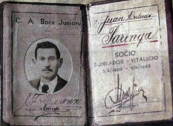 Juan Antonio Farenga, la tessera da fondatore