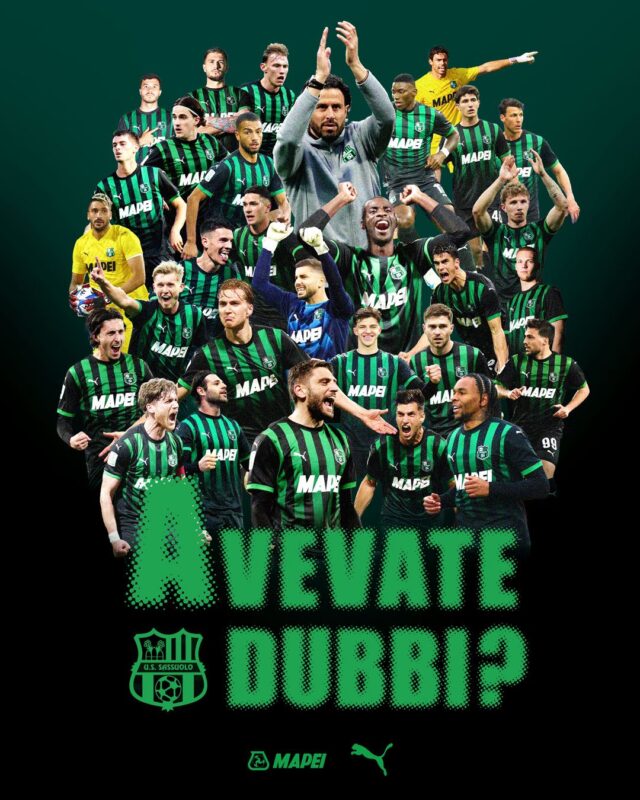 Il festeggiamento social del Sassuolo