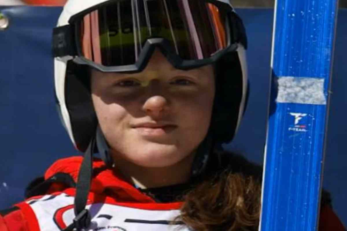 Margot Simond prima di una gara di sci