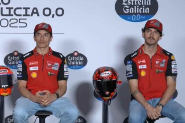 Marc Marquez e Pecco Bagnaia in conferenza stampa