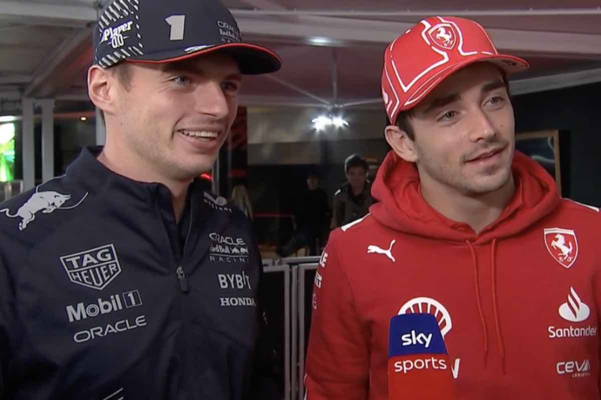Verstappen e Leclerc intervistati insieme