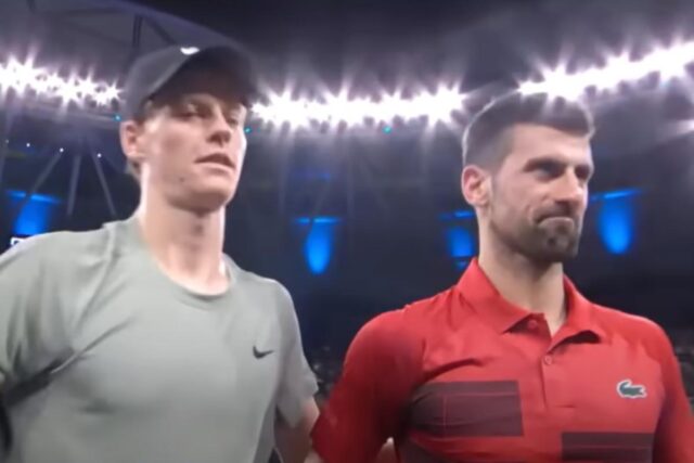 Sinner e Djokovic in campo