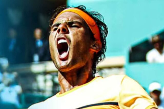 Nadal anni fa durante un match
