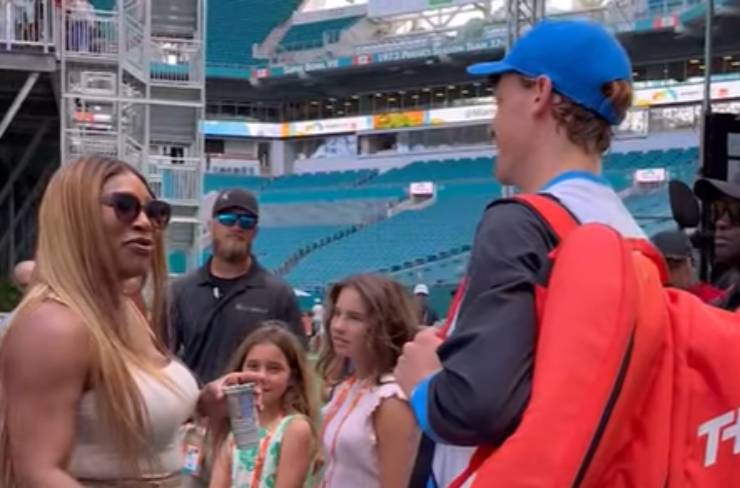 Sinner e l'incontro con Serena Williams nel marzo 2024