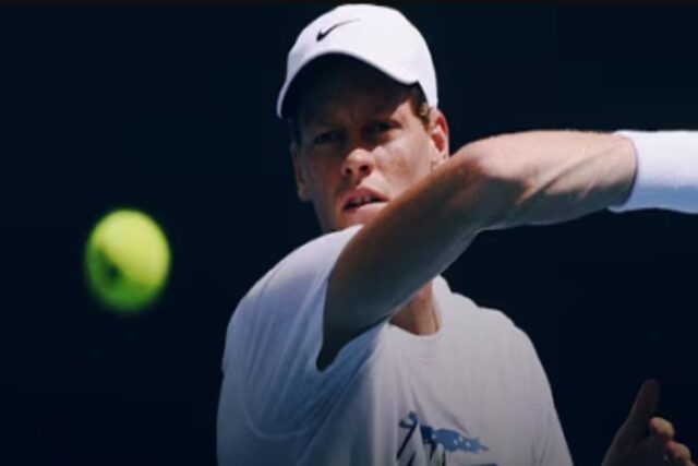 Sinner durante una partita