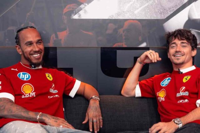 Lewis Hamilton e Charles Leclerc ridono
