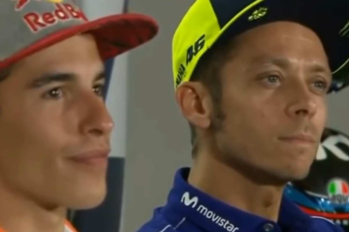 Marc Marquez e Valentino Rossi in conferenza stampa