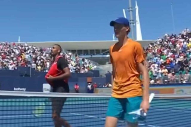 Jannik Sinner e Nick Kyrgios dopo il match a Miami 2022