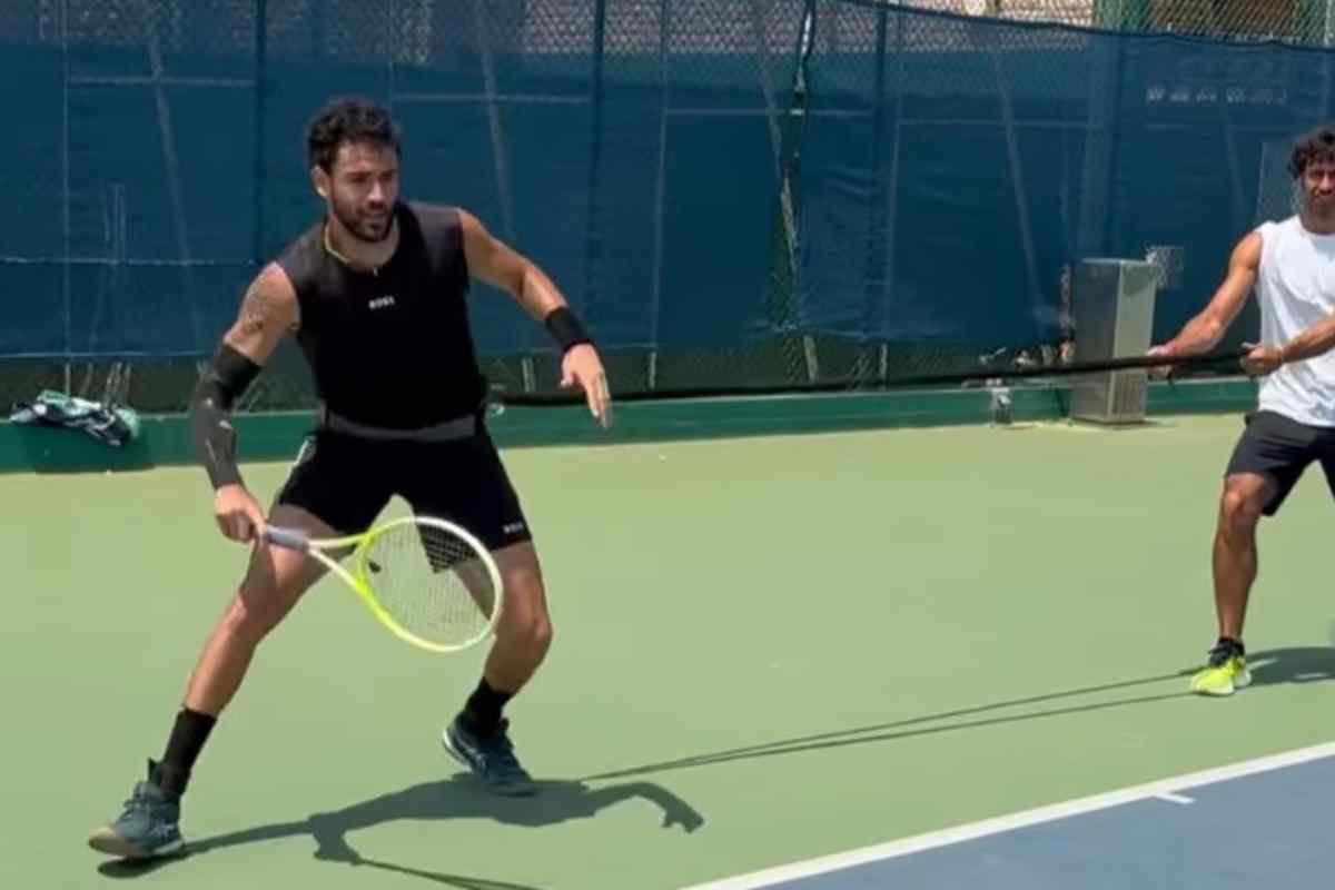 Matteo Berrettini si allena