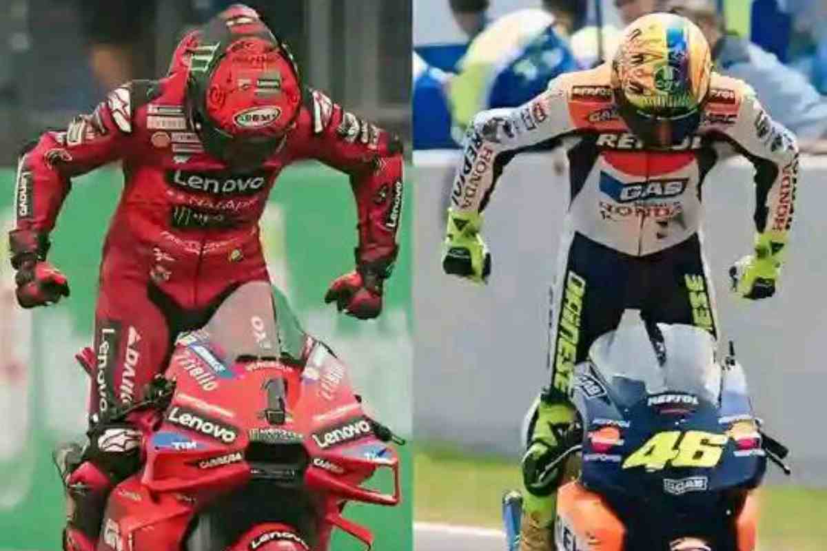 Esultanza Bagnaia Rossi 