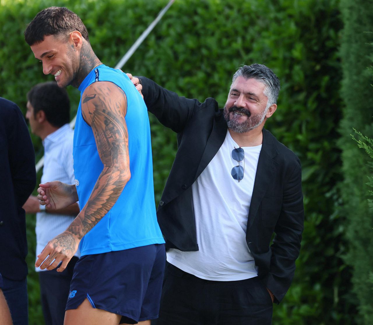 Gattuso al centro sportivo dell’Atalanta con Scamacca