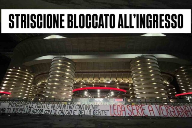 Striscione tifosi Milan