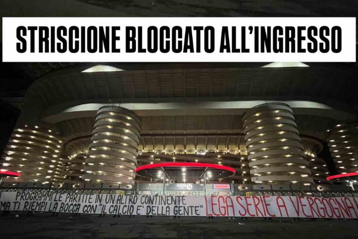 Striscione tifosi Milan