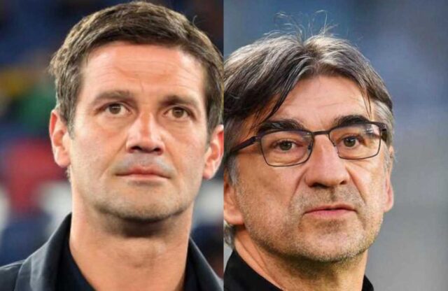 Christian Chivu (a sinistra) allenatore dell'Inter e Ivan Juric (a destra) allenatore dell'Atalanta. Stasera impegnati in Champions League
